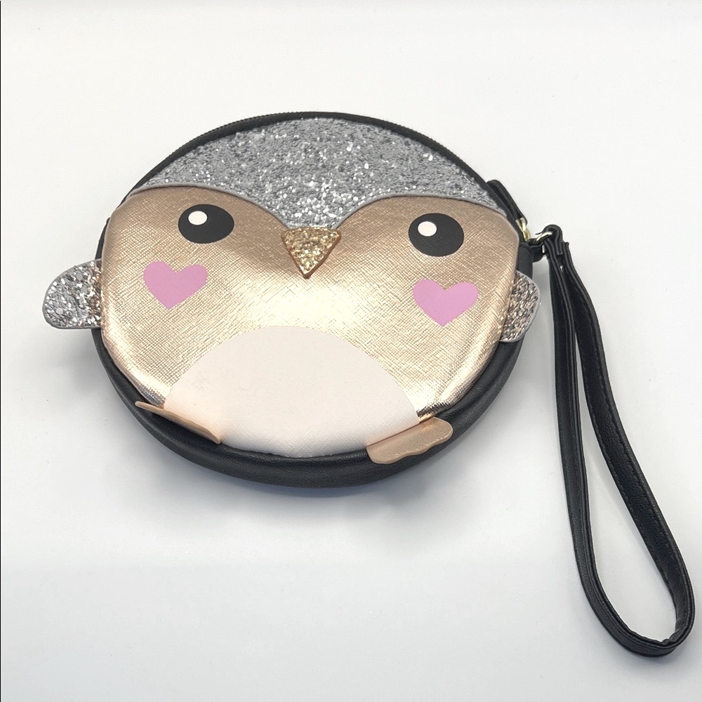 Betsey Johnson Silver and Gold Penguin Wristlet